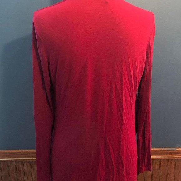 Dark Pink Sweater Cardigan ~ Ruffled ~ Layered ~ Long Sleeves ~ Size M - Picture 2 of 8